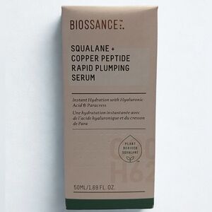 Biossance Squalane + Copper Peptide Rapid Plumping Serum 50 ML | 1.69 OZ NWT
